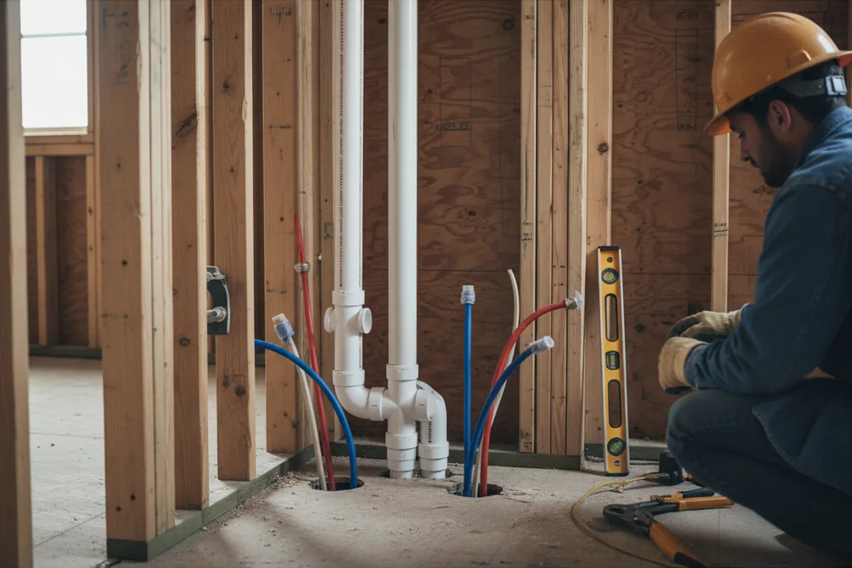 Drain and supply rough-in during Drain Cleaning in Redlands