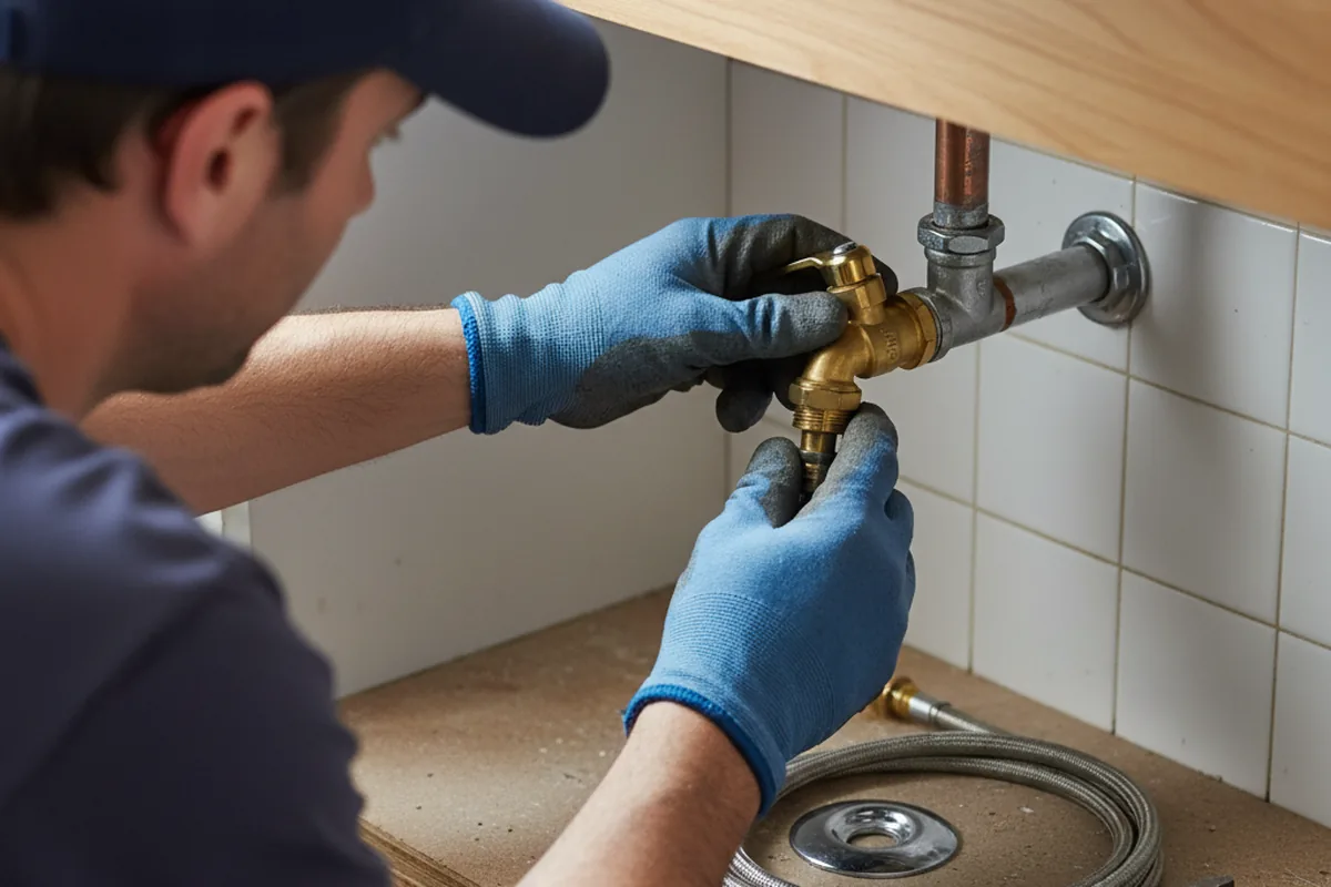 Shutoff valve and fitting work during Burst Pipe Repair in Redlands